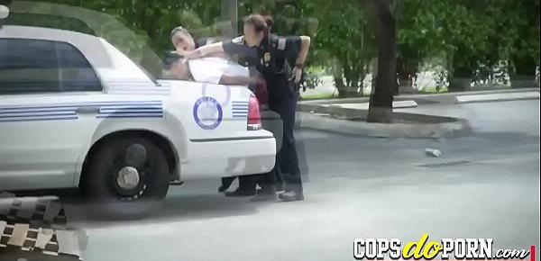  Curvy female cops love to bang with bad criminals in public.